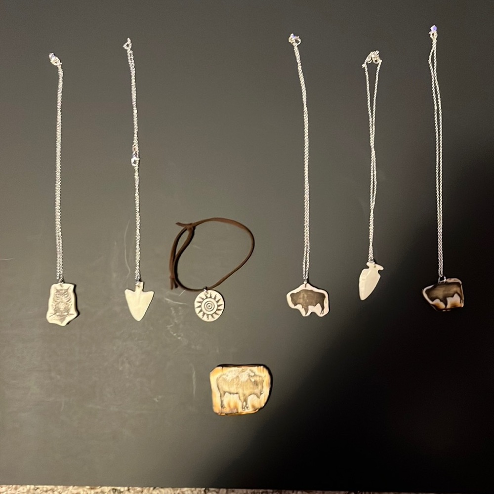Handmade buffalo bone carved jewelry